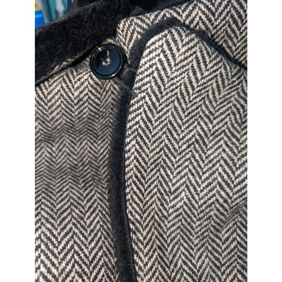 Vintage 60's Field & Stream Donegal Herringbone Tweed Wool  Faux Fur Collar 46 - Picture 5 of 9